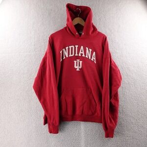 Vintage Indiana Hoosiers Red Arch Logo Hoodie Sweatshirt Mens XL TCX Apparel